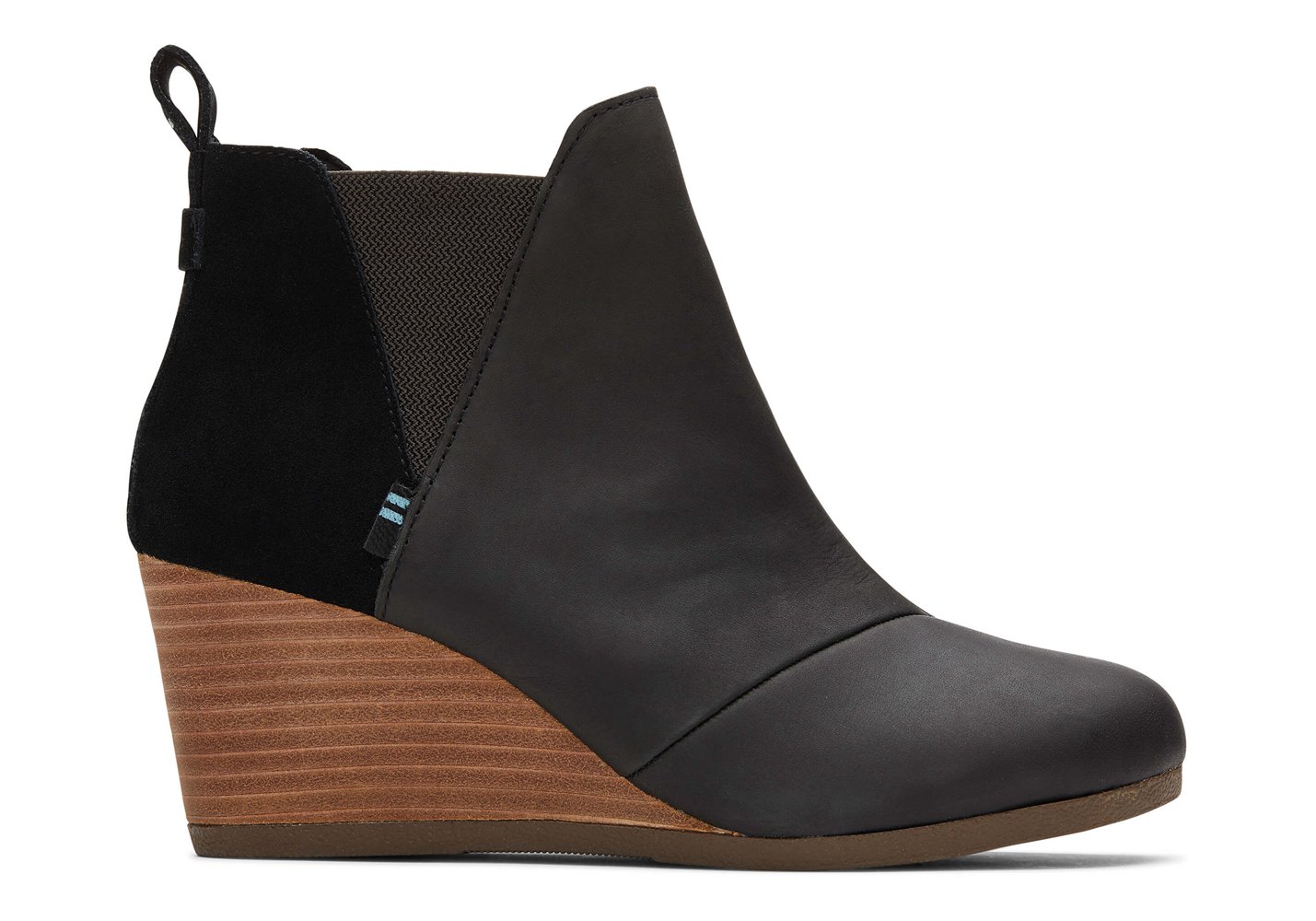 Toms Kelsey Wedge Boots Black - Womens - 73092-IYFQ